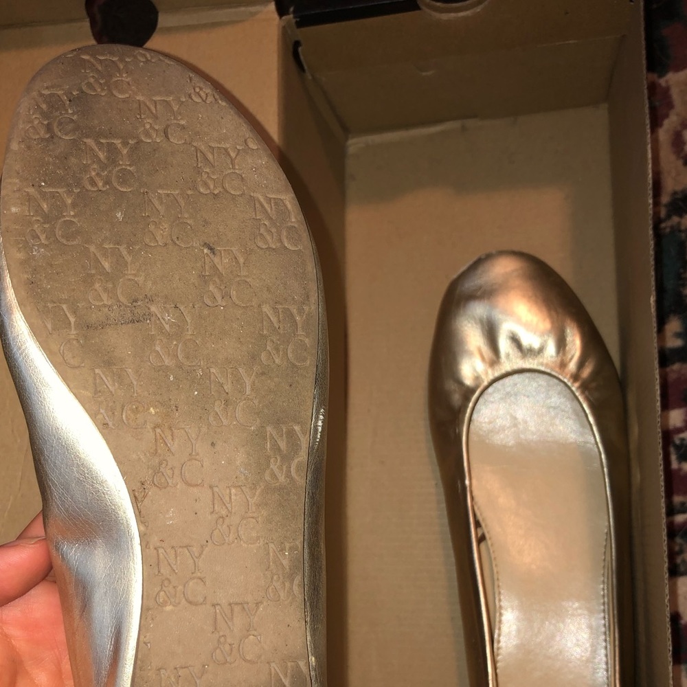 Gold Metallic Flats - Picture 2 of 4
